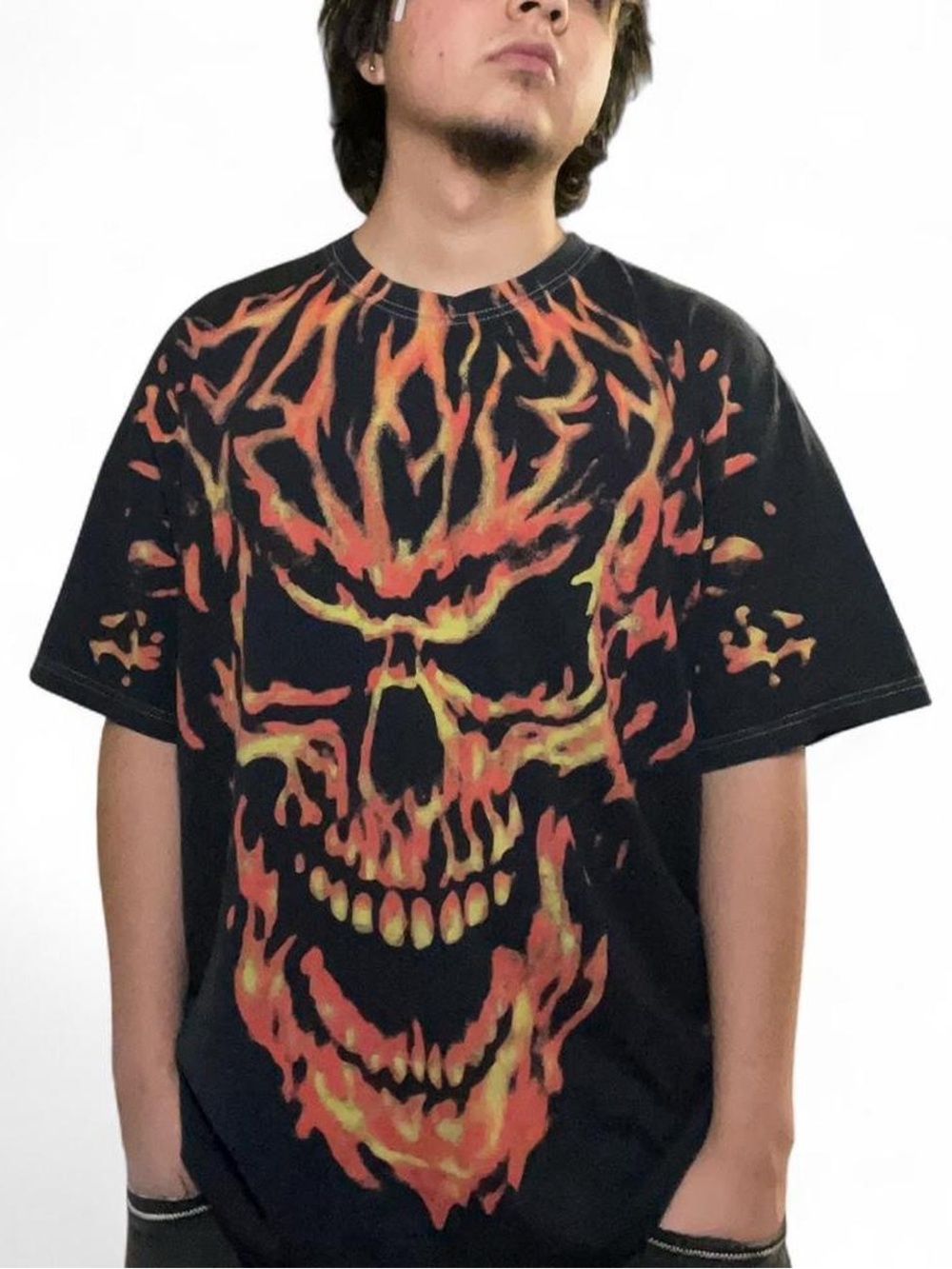 Personal Fears Hellfire Flaming‎ Skull Graphic T-Shirt